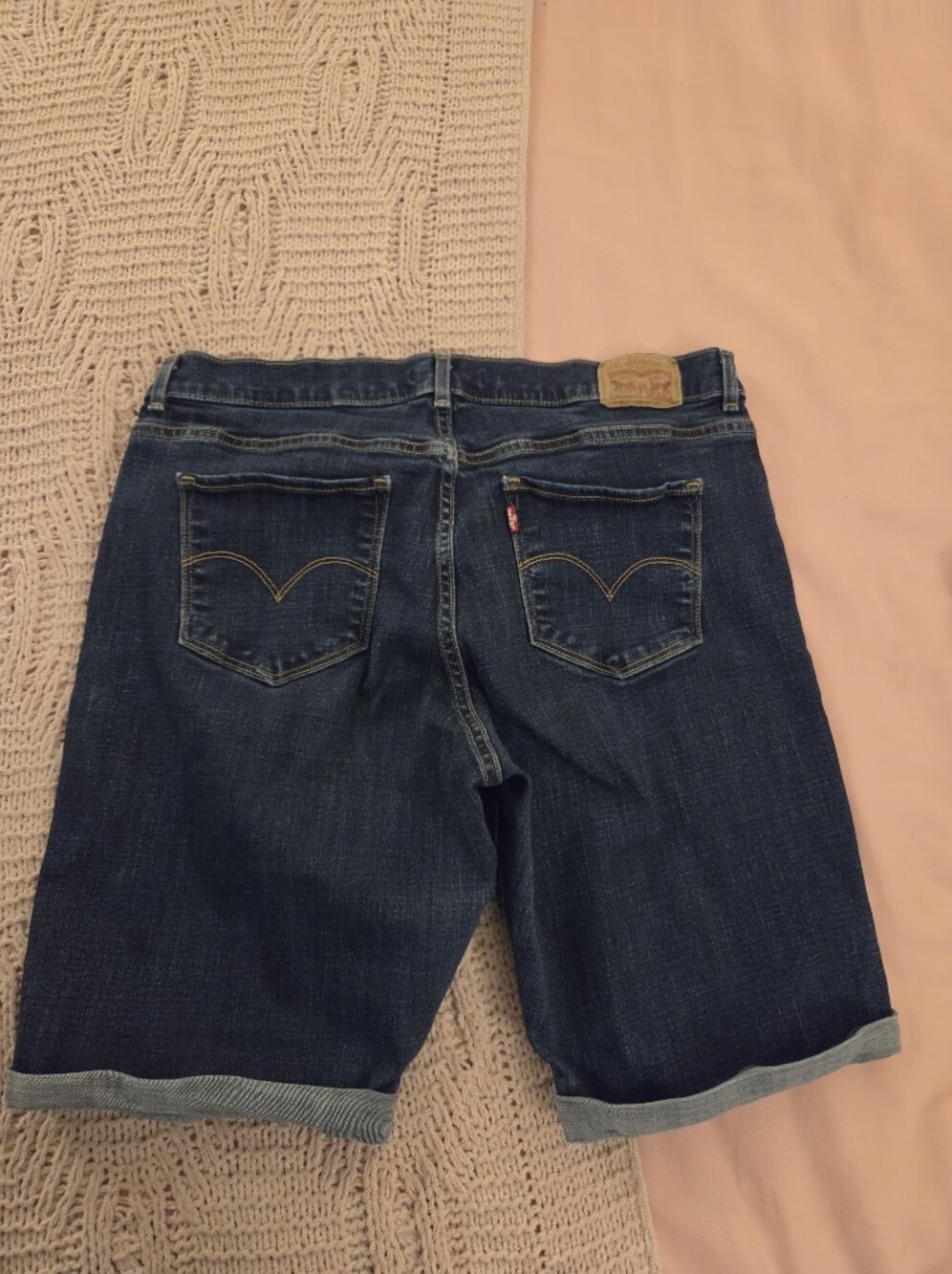 Levi's Dark Blue Straight Leg Women's Denim Shorts